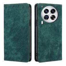 Per Tecno Camon 30 Premier 5G RFID Antifurto Spazzola Magnetico Custodia in Pelle per Telefono (Verde)