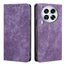 Per Tecno Camon 30 Premier 5G RFID Anti-furto Spazzola Magnetico Custodia in Pelle per Telefono (Viola)