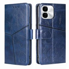 Per vivo iQOO Z9x 5G Custodia in pelle con cuciture geometriche (blu)