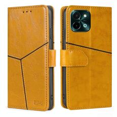 Per vivo Y28 4G Custodia in pelle con cuciture geometriche (giallo)