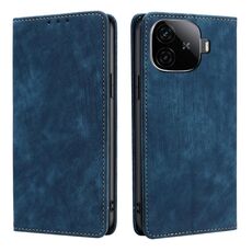 Per vivo iQOO Z9 Turbo RFID Anti-furto Spazzola Magnetico Custodia in Pelle per Telefono (Blu)
