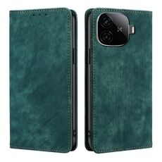 Per vivo iQOO Z9 Turbo RFID Anti-furto Spazzola Magnetico Custodia in Pelle per Telefono (Verde)