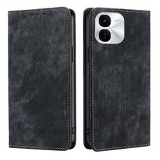 Per vivo iQOO Z9x 5G RFID Anti-furto Spazzola Magnetico Custodia in Pelle per Telefono (Nero)