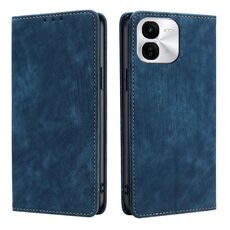 Per vivo iQOO Z9x 5G RFID Anti-furto Spazzola Magnetico Custodia in Pelle per Telefono (Blu)