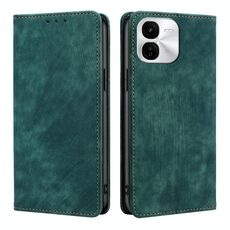 Per vivo iQOO Z9x 5G RFID Anti-furto Spazzola Magnetico Custodia in Pelle per Telefono (Verde)