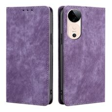 Per vivo S19 RFID Anti-furto Spazzola Magnetico Custodia in Pelle per Telefono (Viola)