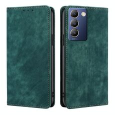 Per vivo Y100 5G IDN RFID Antifurto Spazzola Magnetico Custodia in Pelle per Telefono (Verde)