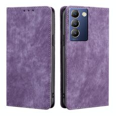 Per vivo Y100 5G IDN RFID Antifurto Spazzola Magnetico Custodia in Pelle per Telefono (Viola)