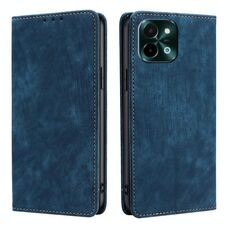Per vivo Y28 4G RFID Anti-furto Spazzola Magnetico Custodia in Pelle per Telefono (Blu)