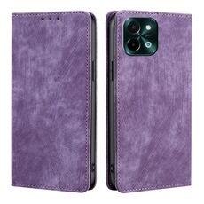 Per vivo Y28 4G RFID Anti-furto Spazzola Magnetico Custodia in Pelle per Telefono (Viola)