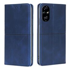 Per Honor 200 Pro 5G Custodia magnetica in pelle con texture di mucca (blu)