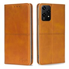 Per Honor 200 Lite 5G Custodia per telefono magnetica in pelle con texture mucca globale (marrone chiaro)