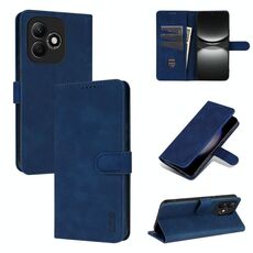Custodia per telefono in pelle di vitello con texture a vibrazione per Honor X60i AZNS (blu)