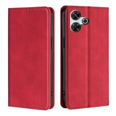 Per Redmi 13 4G Custodia in pelle magnetica Skin Feel (rosso)