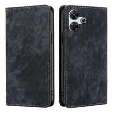 Per Redmi 13 4G RFID Anti-furto Spazzola Magnetico Custodia in Pelle per Telefono (Nero)