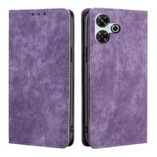 Per Redmi 13 4G RFID Anti-furto Spazzola Magnetico Custodia in Pelle per Telefono (Viola)