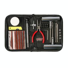 46 pezzi/set di pinze a becco d'ago per riparazione pneumatici senza camera d'aria per auto, strisce di gomma, punte delle valvole (con borsa)
