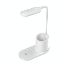 HT-513 3-in-1 15W Wireless Phone Charging Desktop Pen Holder Lampada da tavolo (bianco)