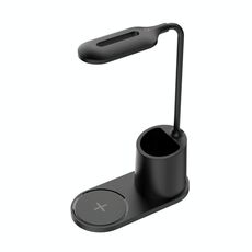 HT-513 3 in 1 15W Wireless Phone Charging Desktop Pen Holder Lampada da tavolo (Nero)