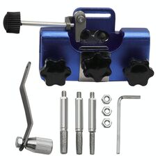 Affilatrice per catena a manovella per sega elettrica portatile con 3 teste di rettifica (blu)