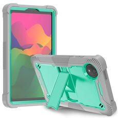 Per Xiaomi Redmi Pad SE 8.7 Custodia antiurto in silicone ibrido per tablet PC con supporto (verde menta + grigio)