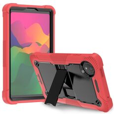 Per Xiaomi Redmi Pad SE 8.7 Custodia antiurto in silicone ibrido per tablet PC con supporto (nero + rosso)