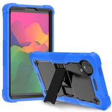 Per Xiaomi Redmi Pad SE 8.7 Custodia antiurto in silicone ibrido per tablet PC con supporto (nero + blu scuro)