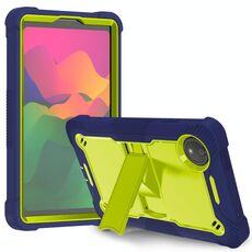Per Xiaomi Redmi Pad SE 8.7 Custodia antiurto in silicone ibrido per PC tablet con supporto (giallo verde + blu navy)