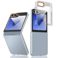 Per Samsung Galaxy Z Flip6 lce Folding Series Custodia per telefono PC trasparente integrata (arancione)