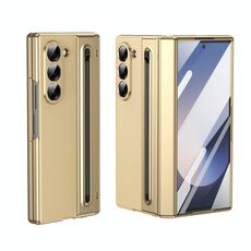 Per Samsung Galaxy Z Fold6 Custodia per telefono integrata in PC + PU con penna / scatola per penna (oro)