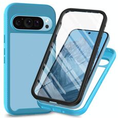 Per Google Pixel 9 / 9 Pro Starry Sky Solid Color Series Custodia per telefono in PC + TPU con pellicola in PET (blu cielo)