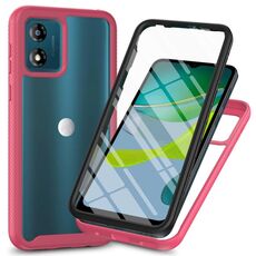 Per Motorola Moto E13 Starry Sky Solid Color Series Custodia per telefono in PC + TPU con pellicola PET (rosa)