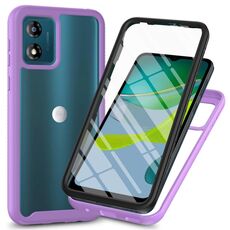 Per Motorola Moto E13 Starry Sky Solid Color Series Custodia per telefono in PC + TPU con pellicola PET (viola)