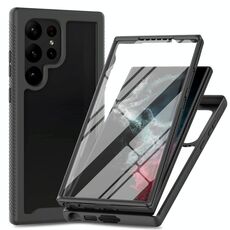 Per Samsung Galaxy S24 Ultra 5G Starry Sky Solid Color Series Custodia per telefono in PC + TPU con pellicola in PET (nero)