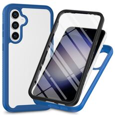 Per Samsung Galaxy S24+ 5G Starry Sky Solid Color Series Custodia per telefono in PC + TPU con pellicola PET (blu reale)