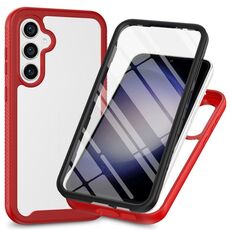 Per Samsung Galaxy S24+ 5G Starry Sky Solid Color Series Custodia per telefono in PC + TPU con pellicola in PET (rosso)