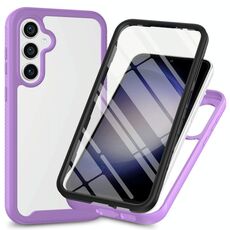 Per Samsung Galaxy S24+ 5G Starry Sky Solid Color Series Custodia per telefono in PC + TPU con pellicola PET (viola)