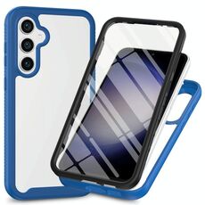 Per Samsung Galaxy S24 5G Starry Sky Solid Color Series Custodia per telefono in PC + TPU con pellicola PET (blu reale)
