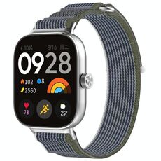 Per Redmi Watch 5 / Watch 5 eSIM Cinturino in nylon intrecciato con chiusura a strappo (verde + grigio)
