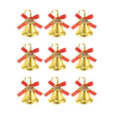 9 pezzi/set 3,6 cm decorazioni natalizie campane di plastica decorazioni per albero di Natale pendenti
