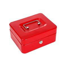 200x160x90mm Cassaforte portatile ignifuga per la casa Scatola di ferro con serratura a chiave (rosso)