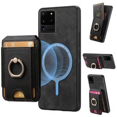 Per Samsung Galaxy S20 Ultra Retro Custodia Magnetica Divisibile con Supporto per Carte in Pelle per Telefono (Nero)