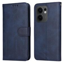 Per OPPO Reno13 F 4G / 5G Custodia per telefono in pelle con texture di vitello classica (blu)
