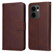Per OPPO Reno13 F 4G / 5G Custodia per telefono in pelle con texture di vitello classica (marrone)