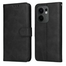 Per OPPO Reno13 F 4G / 5G Custodia per telefono in pelle con texture di vitello classica (nero)