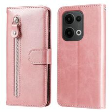 Per OPPO Reno13 Global Fashion Calf Texture Custodia in pelle con cerniera per telefono (oro rosa)