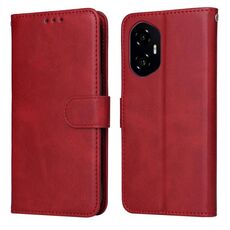 Custodia per telefono in pelle con texture di vitello classica per Honor 300 (rosso)