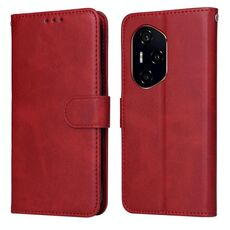 Custodia per telefono in pelle con texture di vitello classica per Honor 300 Pro (rosso)