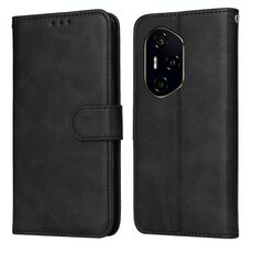 Custodia per telefono in pelle con texture di vitello per Honor 300 Ultra Classic (nero)