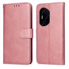 Custodia per telefono in pelle con texture di vitello per Honor 300 Ultra Classic (oro rosa)